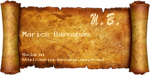 Marics Barnabás névjegykártya